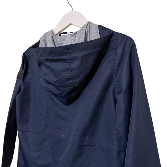 Michael Kors Rain Jacket Blue Red Hooded Button Up Full Zip Boy Girl Sz 10-12 - Picture 5 of 11